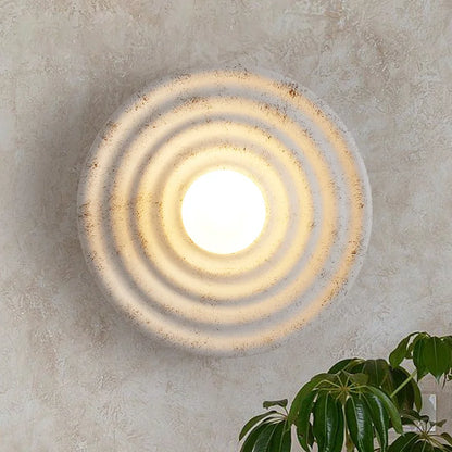 Wabi Japandi Sabi Round Wall Sconce Japanese Minimal LED Light