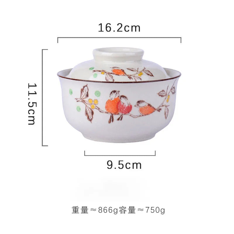 Ramen Instant Bowl With Lid Porcelain Large Capacity