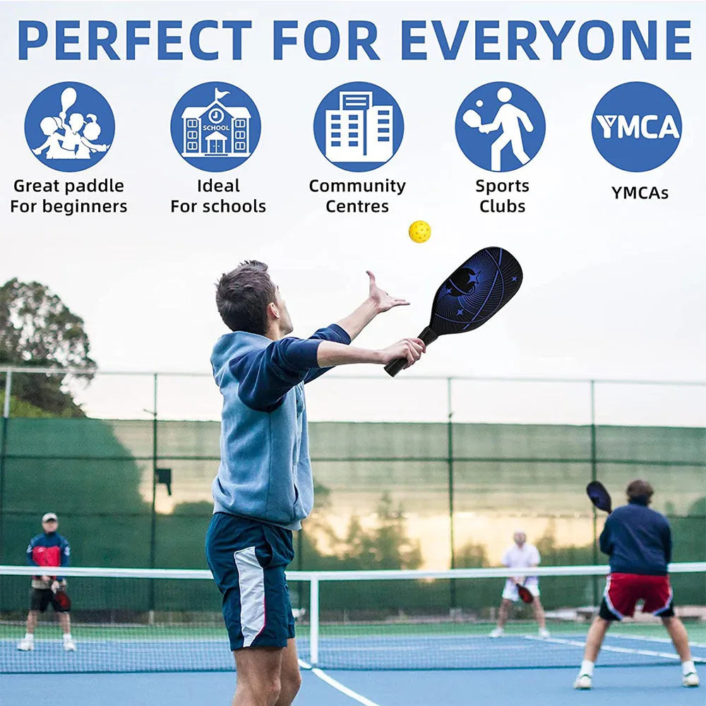 Pickleball Paddles Carbon Fiber Surface Kit USAPA Approved Two Paddles Carry Bag Balls Fall 2025 Sturdy Control