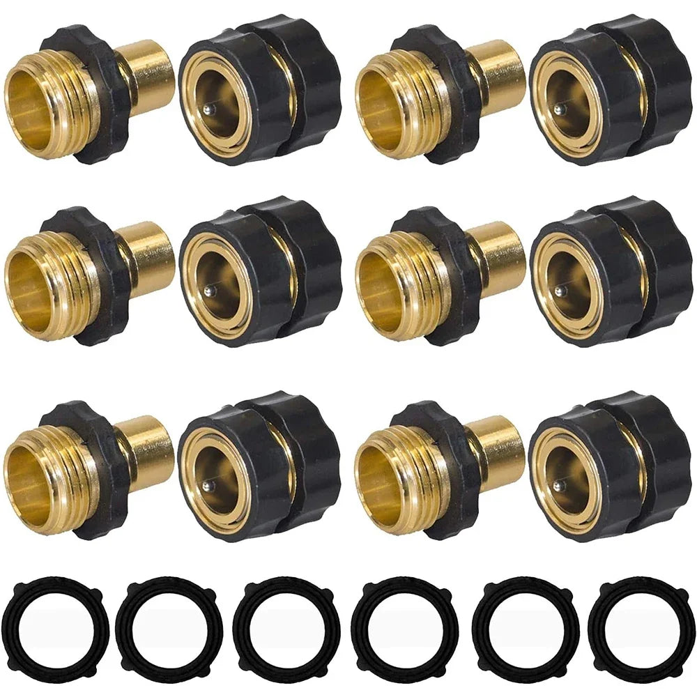 Garden Hose Fast Connector Kit Male and Female Fittings with O Rings Leak Free Fast Connectors Spring 2026 Garden Upgrade