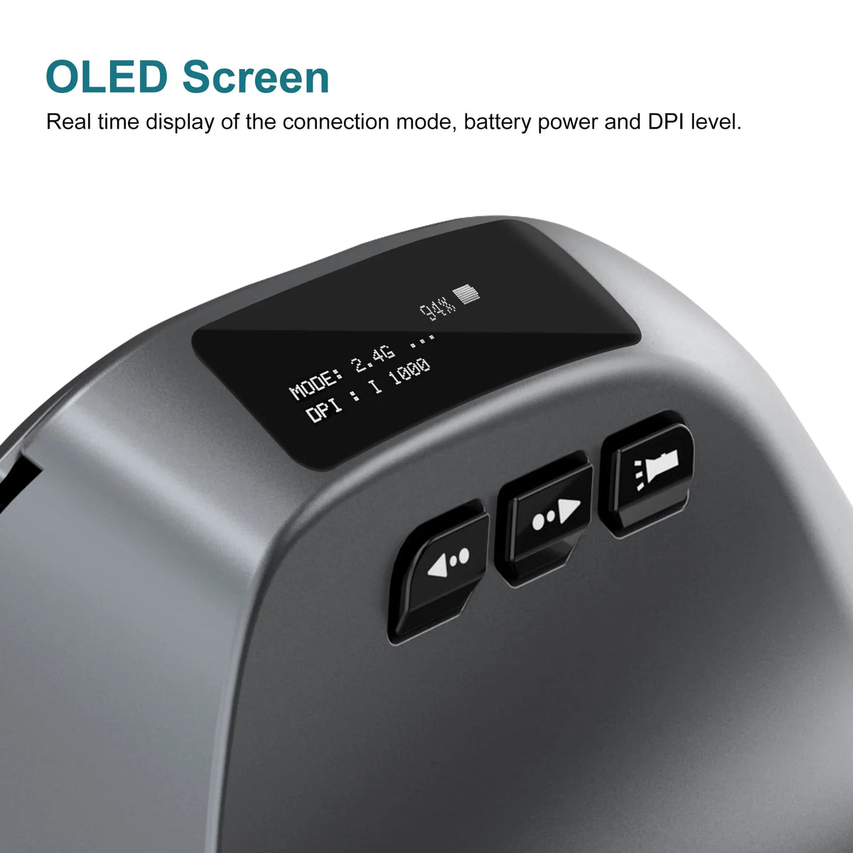 Bluetooth Vertical Comfort-Grip Mouse With OLED Screen