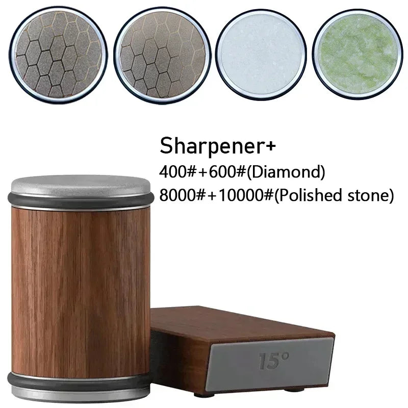 15° & 20° Angle Roller Kitchen Device 2026 – Rolling Diamond Knife Sharpener Kit with Magnetic Holder