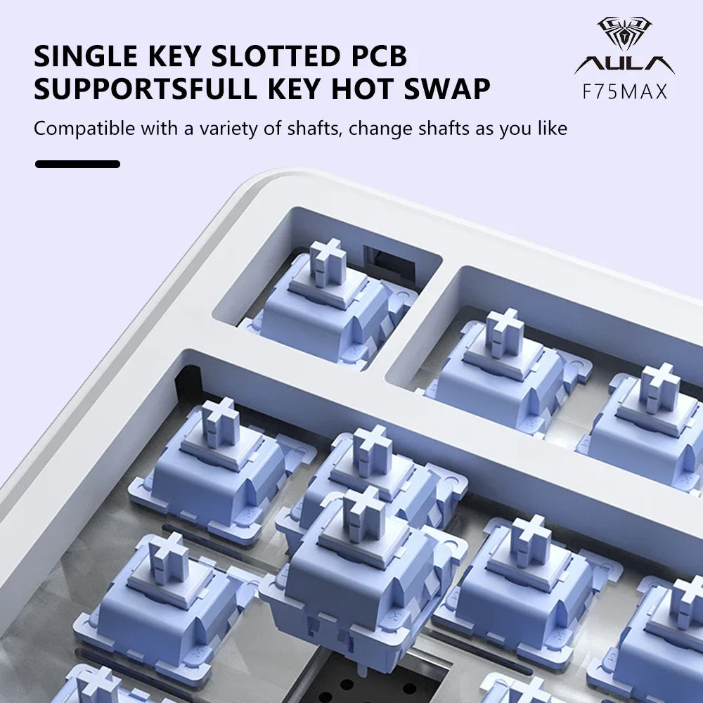 Gaming Mechanical Keyboard 75% Hot Swap RGB TFT Cordless
