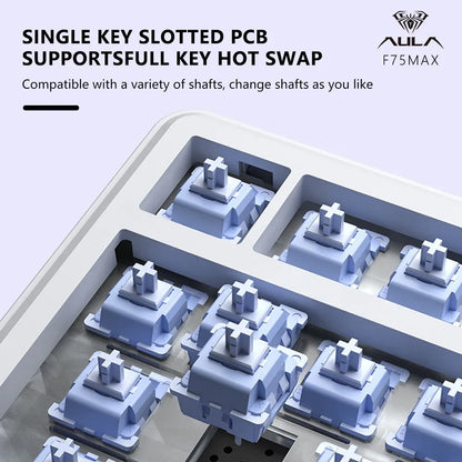 Gaming Mechanical Keyboard 75% Hot Swap RGB TFT Cordless