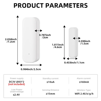 Tuya WiFi Zigbee Window Door Sensor Smart Household Security Alarm