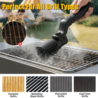 Motor-Driven Grill Brush Cordless 3 Speed 2600mAh Battery-Powered With Flexible Angle For Summer BBQ Cleaning Gift