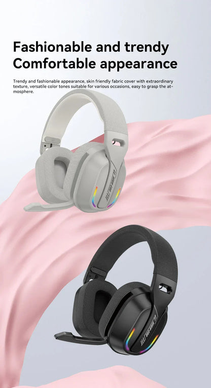 Gaming Headset Bluetooth 5.4 Cordless RGB Low Latency