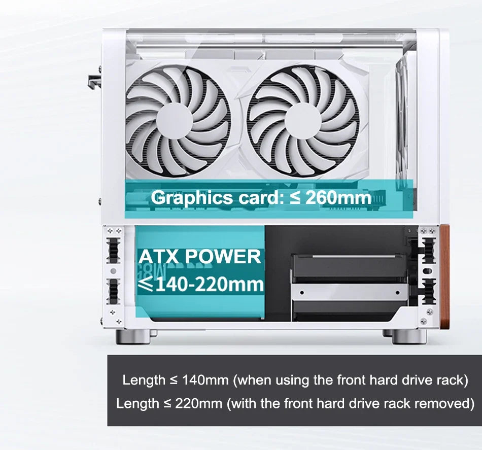 Mini ITX MicroATX PC Case Sea View Glass Travel-Friendly Gaming