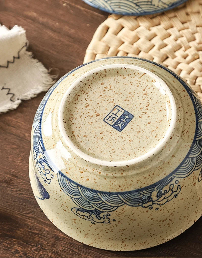 Ramen Instant Bowl With Lid Porcelain Large Capacity