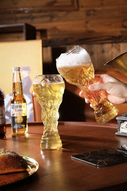 Beer Glass Cup Soccer Themed Top-Grade Trophy Style For Man Cave Decor Fall 2026 Gift For Football Fans