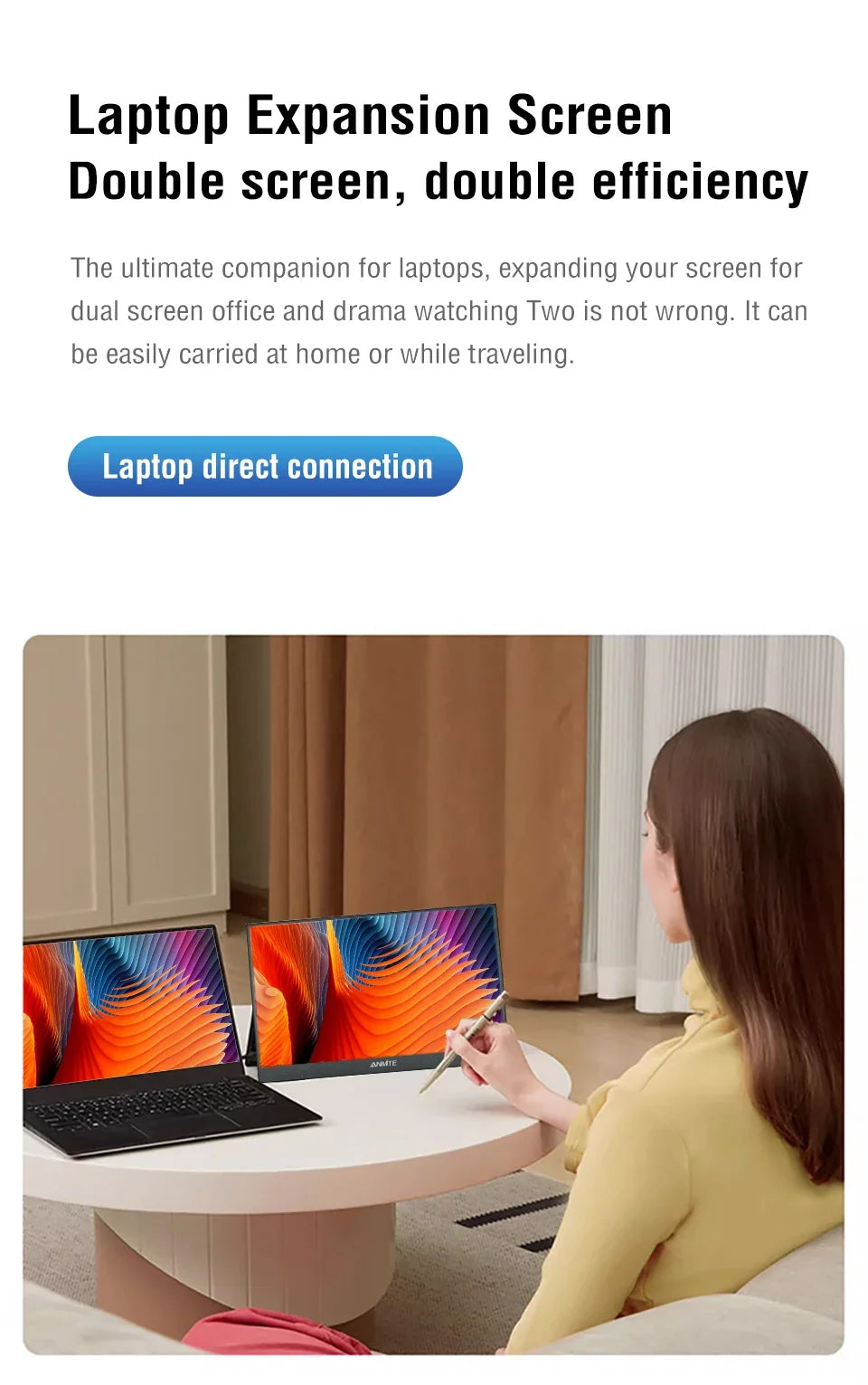 Travel-Friendly Monitor 14.1 Inch Touch IPS HDR10 Second Screen