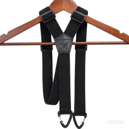 Black Suspenders 3.8cm Wide Y-Back Elastic Work Braces Fall 2026 With Plastic Gripper Clasps