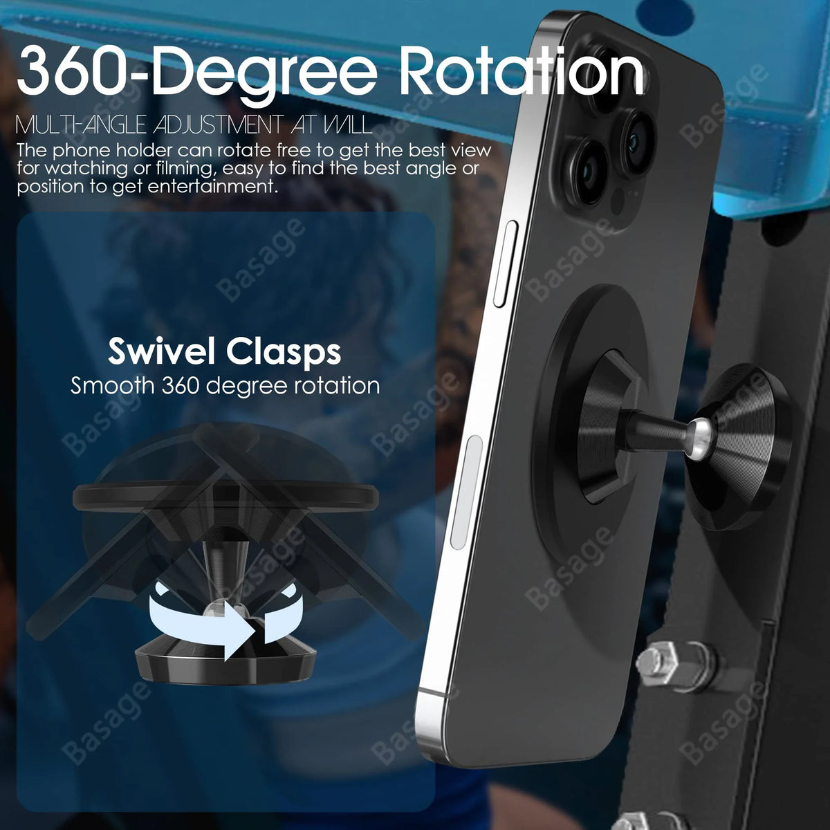 Gym Magnetic Phone Holder & Accessories - Hands-Free Workout Mount