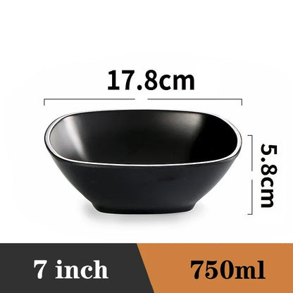 Bowl Ramen Black Plastic Japanese Style Noodle Bowl