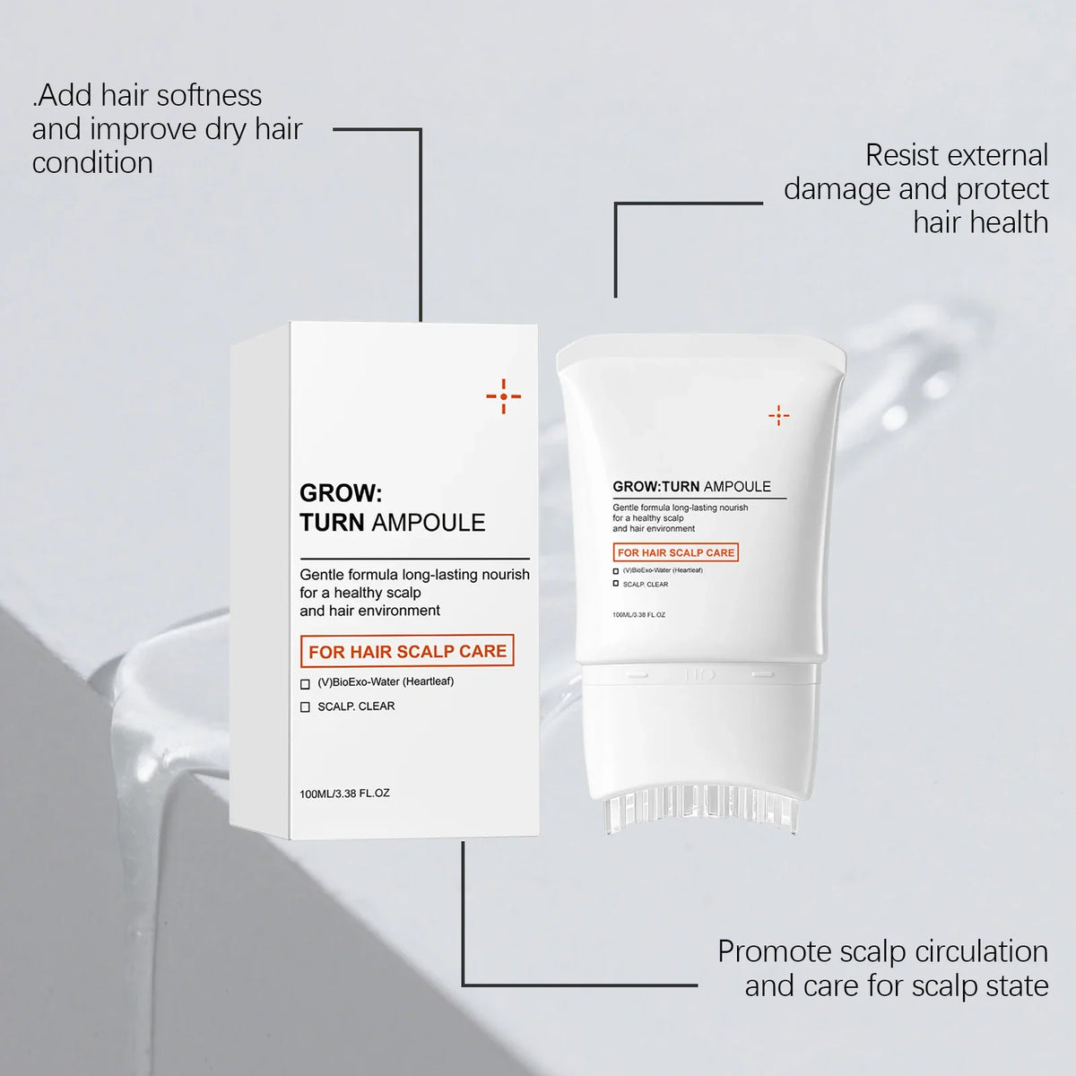 Hair Growth Treatment Minimizes Hair Loss Repair 2026 – Scalp Serum with Integrated Massager Brush 100ml