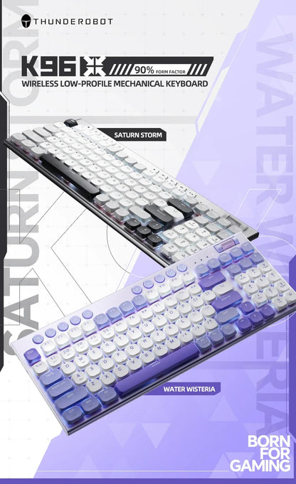 Cordless Low Profile Mechanical Keyboard 98 Keys PBT