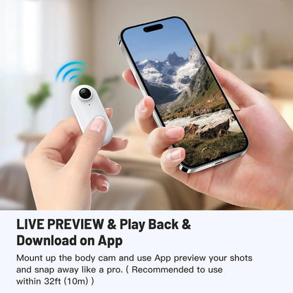 1080P Compact WiFi Mini Pocket Action Camera - Travel-Friendly Sports Video Recorder for Kids, Hands-Free, Body Worn