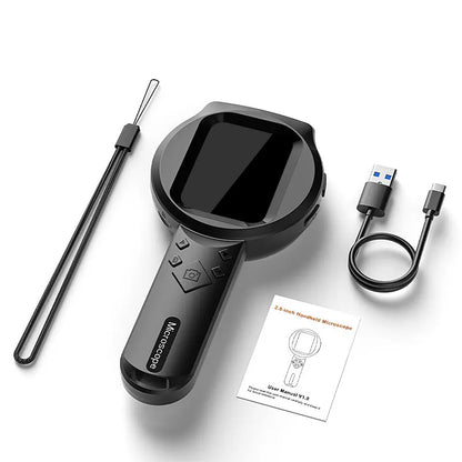 Digital Microscope 2.8-Inch IPS Screen Hand-Held, 1080P HD, 100X Zoom With 15 LEDs For PCB And Coin Examination