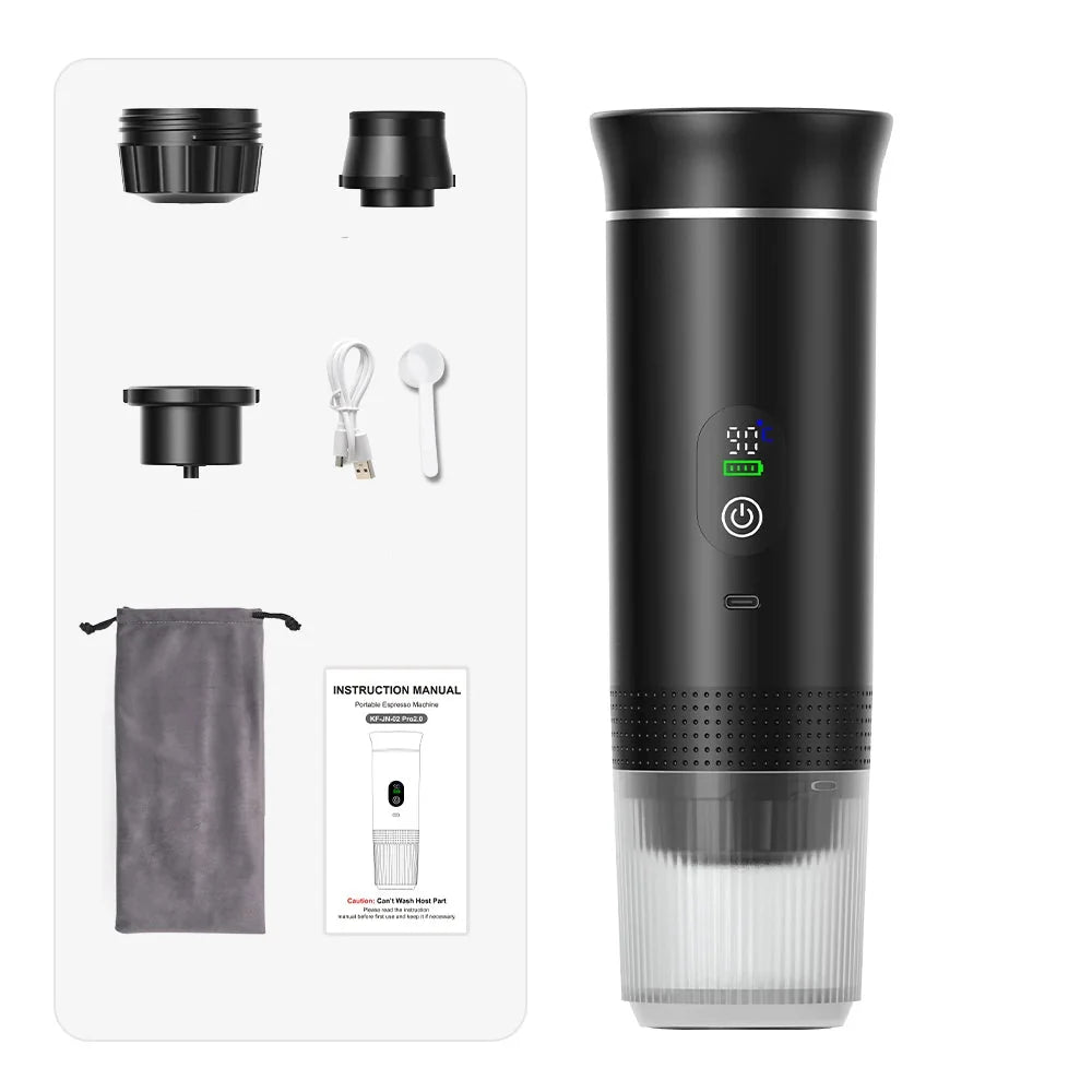 Travel-Friendly Espresso Machine Cordless 3 In 1 Travel Car Camp