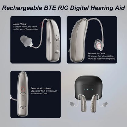Hearing Aid Battery-Powered Digital BTE With Flexible Volume Travel-Friendly Senior Sound Amplifier