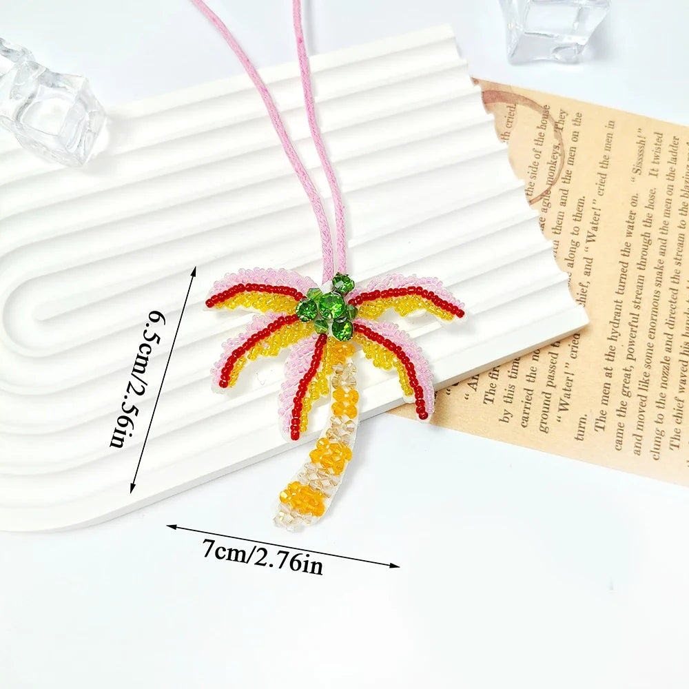 Tree Coconut Sequin Patch Keyring Bag Pendant Handmade