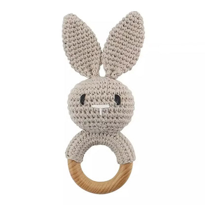 Crochet Baby Rattle Bunny Teether Newborn Sensory Toys