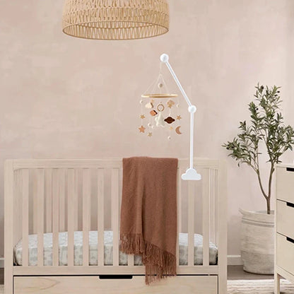 Crib Wooden Mobile Bracket Newborn Sensory Toys Soothing