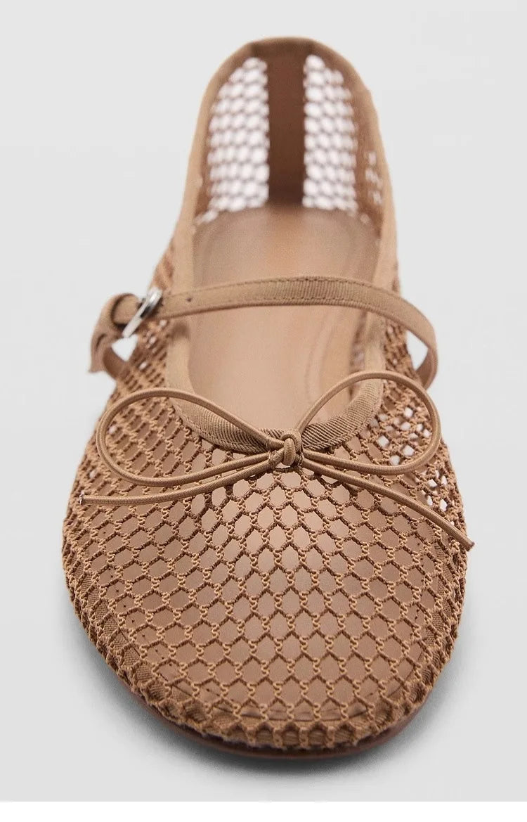 Women’s Breathable Ballet Flats - Mary Jane, Mesh, Summer