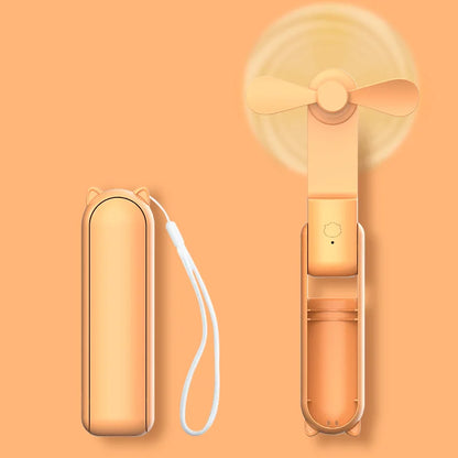 Hook Designer Travel-Friendly Mini Hand-Held Fan - USB Battery-Powered Personal Fan with Powerful Turbo Wind