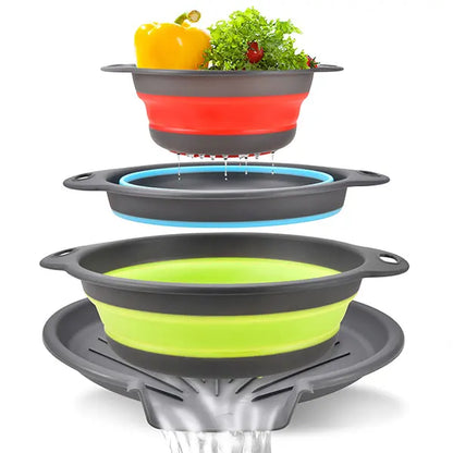 Foldable Colander Kit Self-Draining Over Sink Kitchen Strainer Spring 2026 Simple Storage