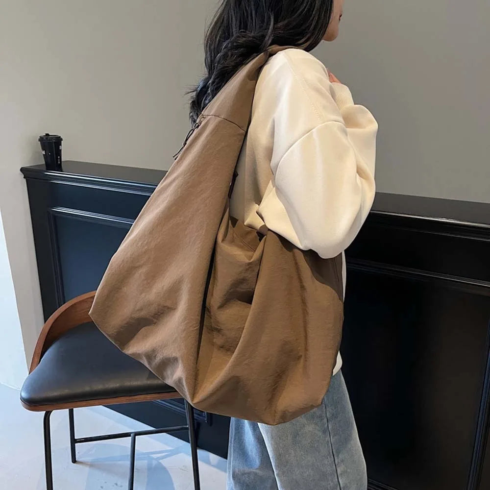 Light Multi-Use Women Shoulder Bag - Slouchy Nylon
