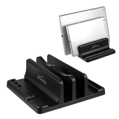Vertical Laptop Stand with Flexible Width - Space-Saving Computer Accessories for Office Desks