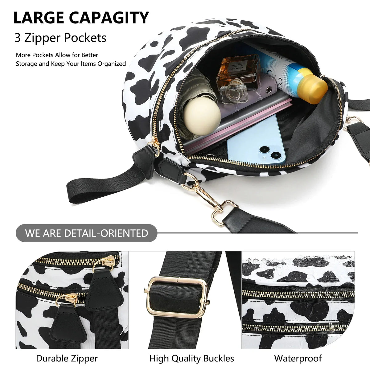 large capacity bum bag, adjustable crossbody mommy travel bag – Casual women's checkered fanny pack