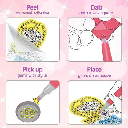 5D Diamond Painting Kit - DIY Unicorn & Mermaid Keychains for Kids, Great Arts & Crafts Gift for Ages 8-12, Easter Basket Stuffers