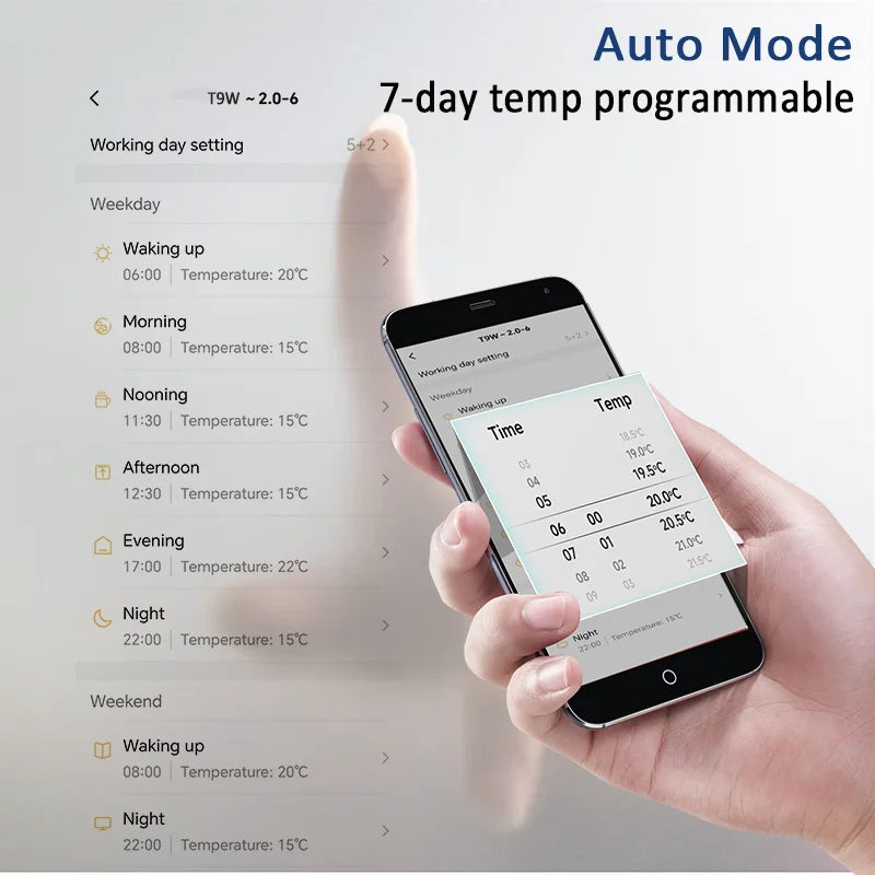 Smart Thermostat Cordless RF433 Floor Heating Control For Gas Boiler Tuya App USB Powered Fall 2025 Energy Saving