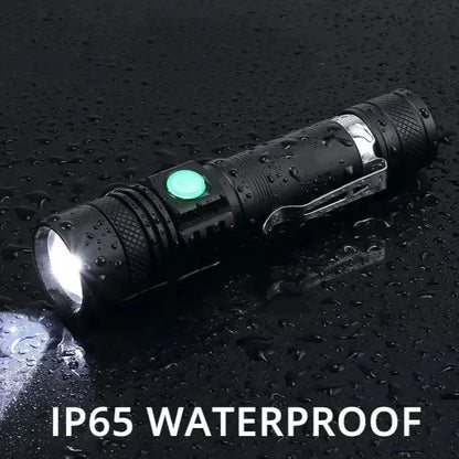 High Power LED Flashlights Zoomable Camping Torch with T6 LED, Water-Resistant, 4 Lighting Modes, USB Charger, Outdoor Emergency Light