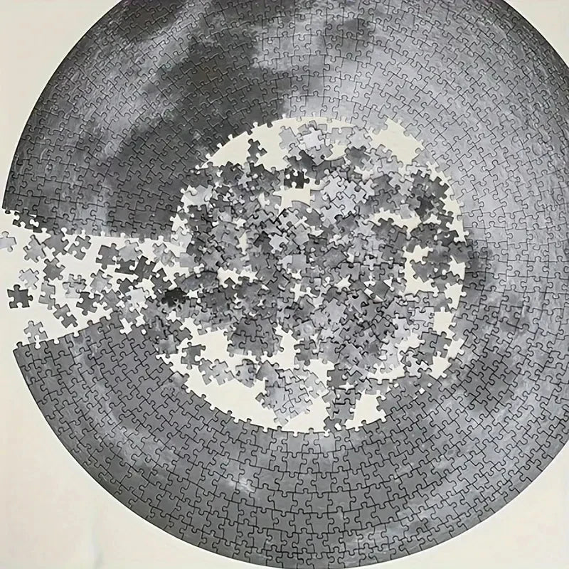 1000 Puzzle Piece Round Moon Puzzle Space Themed Challenge Educational Gift For Space Lovers Family Fun