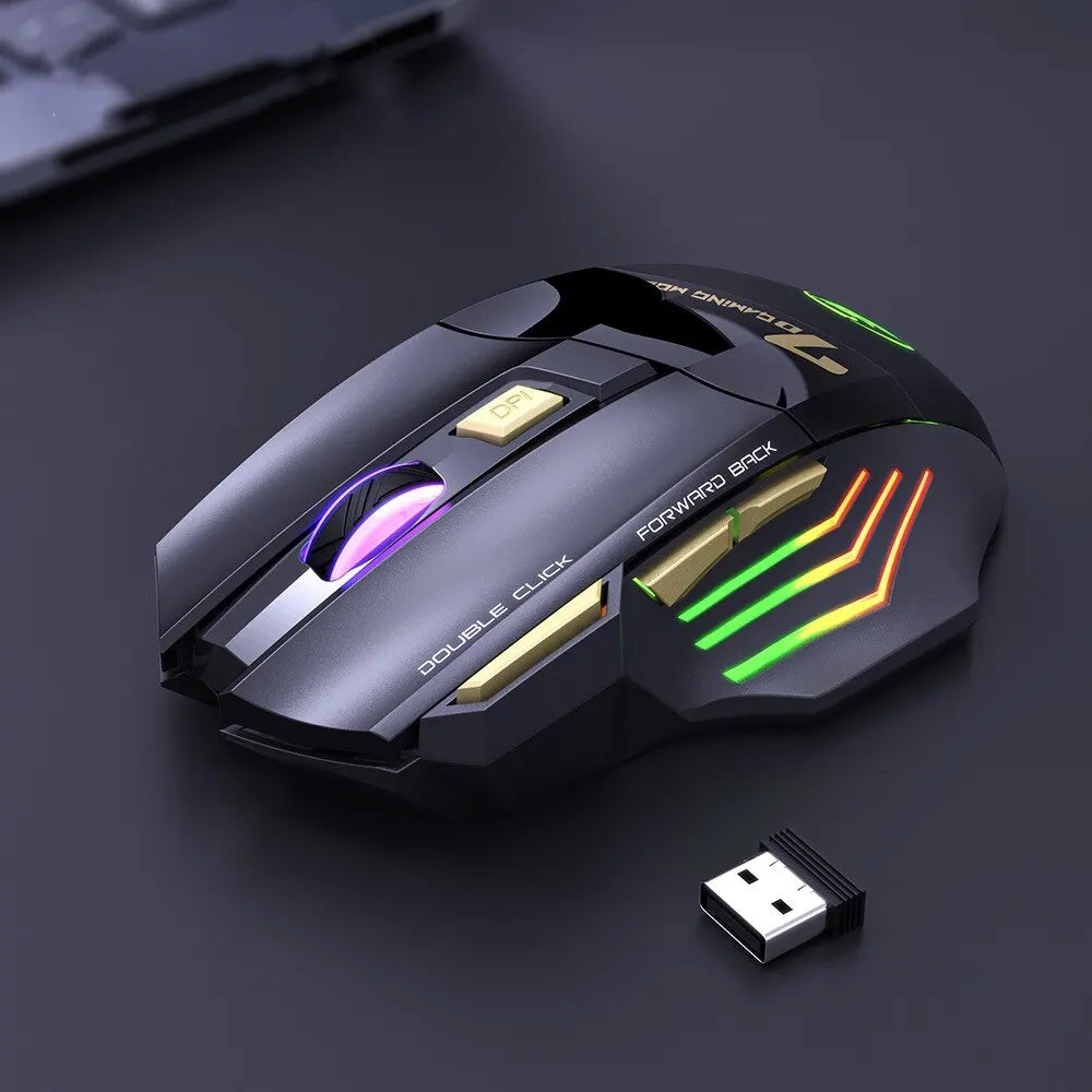 Cordless Gaming Mouse 3200DPI Dual Mode Battery-Powered
