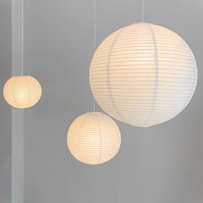 Pendant Japandi Lamp Wabi Sabi Rice Paper Round LED Dimmable