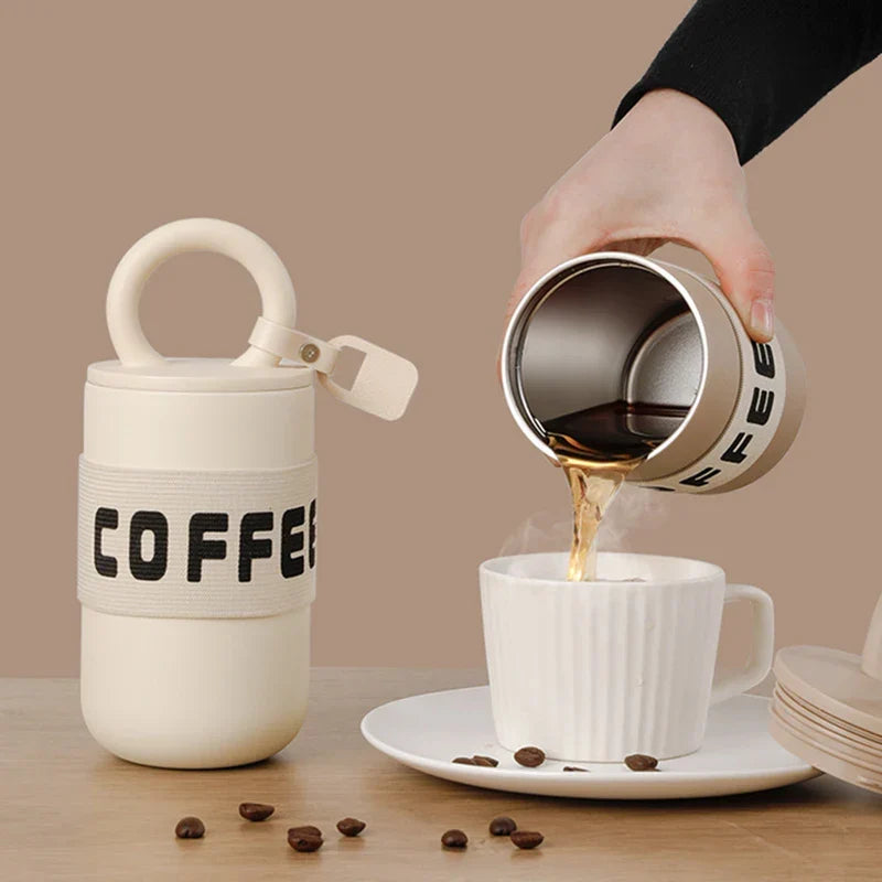 Coffee2025 Edition Travel Mug 304 Stainless Steel 460ml Insulated Tumbler Travel-Friendly With Handle Fashion Cute Fall
