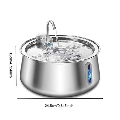 Steel Stainless Cat Water Fountain 4L - Automatic Multi-Layer Filtration Pet Drinking Dispenser