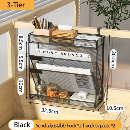 File Desk Organizer 5-Tier Mesh Vertical Wall Mount Desktop Mail Sorter Back To School 2025 Space Saving
