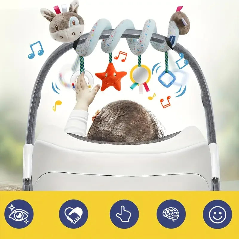 Spiral Plush Stroller Toy Travel-Friendly Newborn Sensory Toys