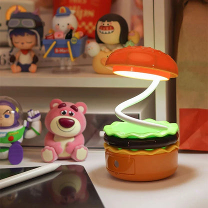 Light Night Desk Lamp With Pencil Sharpener Hamburger LED Reading Lamp Back To School 2026 Gift