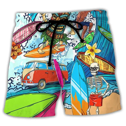 Variant image for Trendy Swim Shorts for Men with Graffiti Print, Lightweight Quick-Drying Fabric, Adjustable Fit, Perfect for Summer Activities-49
