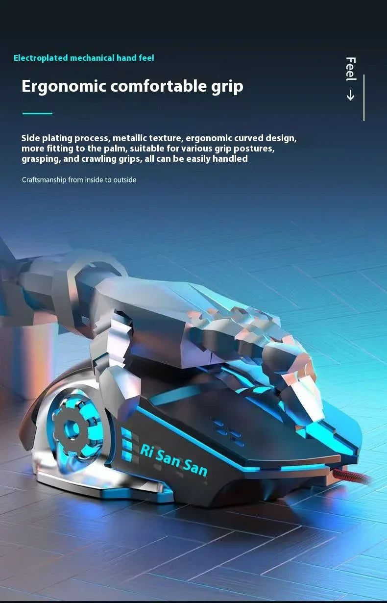 Cordless Battery-Powered Gaming Mouse Bluetooth Silent Backlit