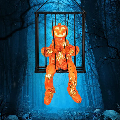 Skull Halloween Decoration Hangable Prisoner Cage Prop Fall 2025 Spooky Indoor Hanging Decor Ready To Hang