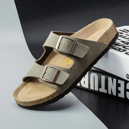 Summer Leather Men Sandals - Sturdy Anti-Slip Outdoor Beach Casual Shoes for Women