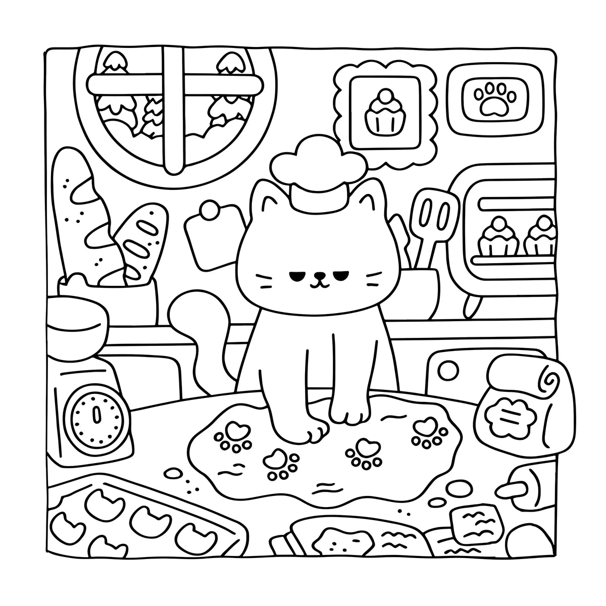 Coloring Book Bold-Simple Patterns Cat Life Fall 2025 Gift Relaxation And Stress Relief