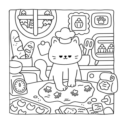 Coloring Book Bold-Simple Patterns Cat Life Fall 2025 Gift Relaxation And Stress Relief